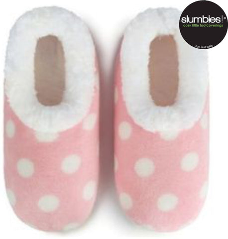 Slumbies - Women's Medium Polka Dot Pink Foot Covering