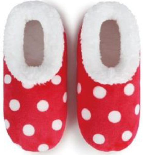 Slumbies - Women's Medium Polka Dot Red Foot Covering
