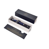 Parker IM Blue Chrome Trim Ballpoint Pen