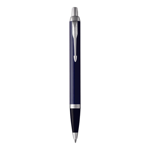 Parker IM Blue Chrome Trim Ballpoint Pen