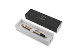 Parker IM Brushed Metal Gold Trim Ballpoint Pen