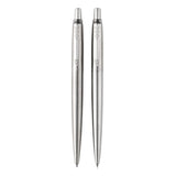 Parker Duo Set Jotter Stainless Steel Chrome Trim Ballpoint Pen and Mechanical Pencil