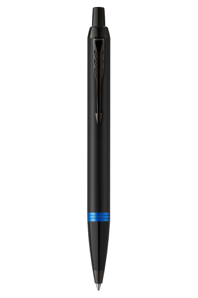 Parker IM Vibrant Rings Satin Black with Marine Blue Accents Ballpoint Pen