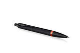 Parker IM Vibrant Rings Satin Black with Flame Ornage Accents Ballpoint Pen