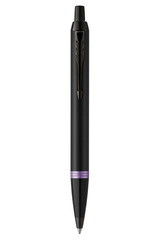 Parker IM Vibrant Rings Satin Black with Amethyst Purple Accents Ballpoint Pen