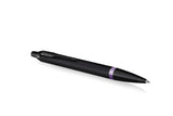 Parker IM Vibrant Rings Satin Black with Amethyst Purple Accents Ballpoint Pen