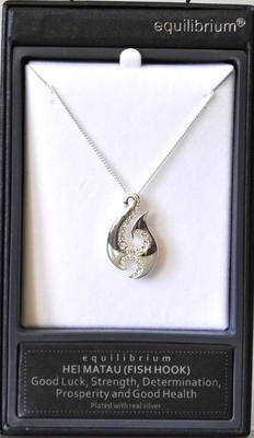 HEI MATAU NECKLACE- FISH HOOK - EQUILIBRIUM SILVER PLATED