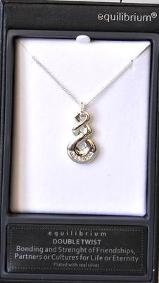 DOUBLE TWIST NECKLACE - EQUILIBRIUM SILVER PLATED