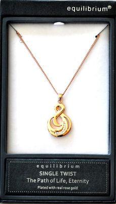 SINGLE TWIST NECKLACE - EQUILIBRIUM ROSE GOLD PLATED