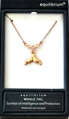 WHALE TAIL NECKLACE - EQUILIBRIUM ROSE GOLD PLATED