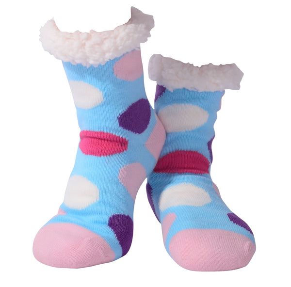 Nuzzles - Women's Polka Dot - Blue Foot Covering