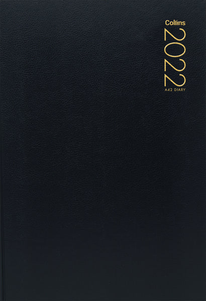 COLLINS DIARY A42 BLACK EVEN YEAR