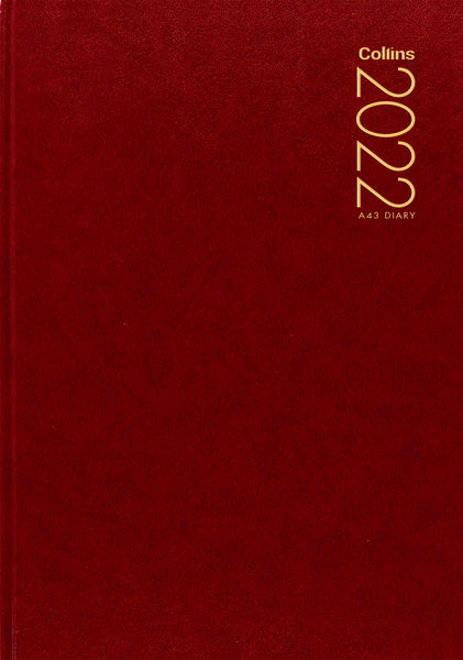 COLLINS DIARY A43 RED EVEN YEAR
