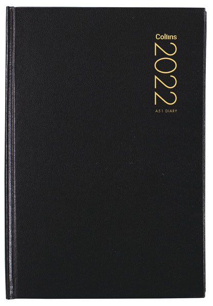 COLLINS DIARY A51 BLACK EVEN YEAR