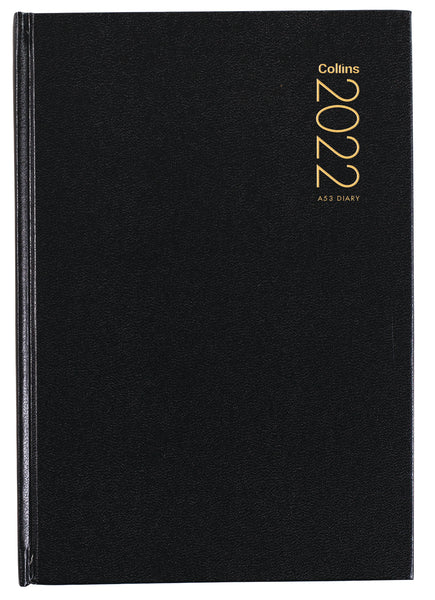 COLLINS DIARY A53 BLACK EVEN YEAR