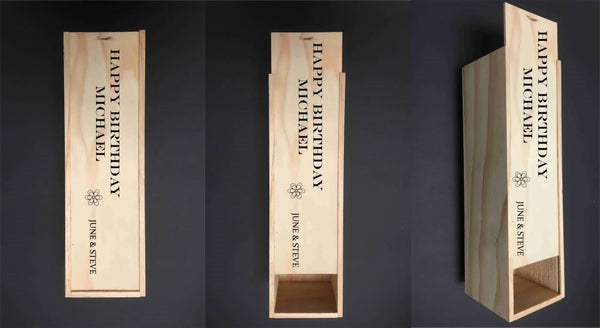 !!! Personalized Wooden - NZ Pine Single Wine Box