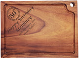 !!! Personalised Acasia Chopping Board With Groove Small 255 x 155 x 20 mm