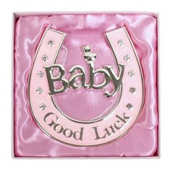 Good Luck Baby Horseshoe Pink