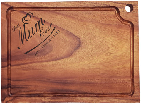 Personalised Engraved Acacia Wood Chopping Board Gift For Best Mum