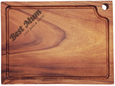 Personalised Engraved Acacia Wood Chopping Board Gift For Best Mum