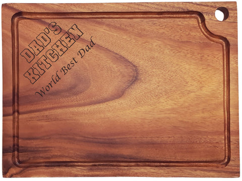 Personalised Engraved Acacia Wood Chopping Board Gift For Cooking Passionate Dad