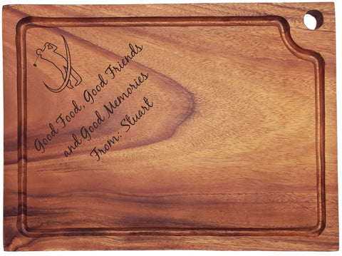 Personalised Engraved Acacia Wood Chopping Board Gift For Special Friend