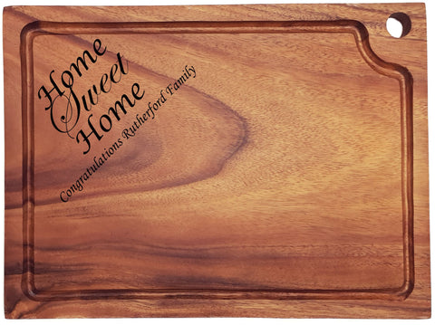 Personalised Engraved Acacia Wood Chopping Board Gift For House Warming/Family