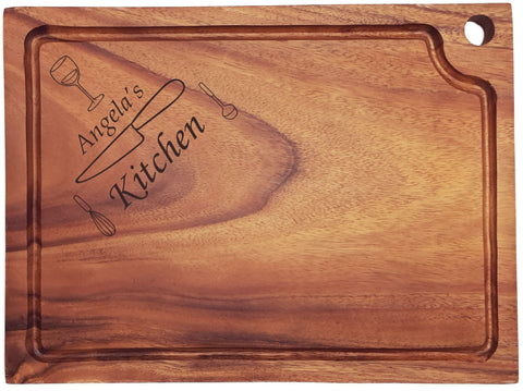 Personalised Engraved Acacia Wood Chopping Board Gift For Person Love Cooking