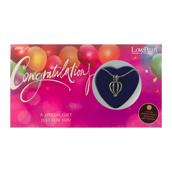CONGRATULATIONS - LOVE PEARL NECKLACE & PENDANT GIFTSET