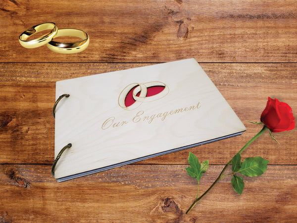 Engagement Guest Book With Two Rings