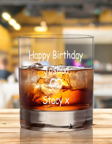 Personalised Birthday Glass With Heart