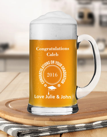 Personalised Graduation Glass With Shield