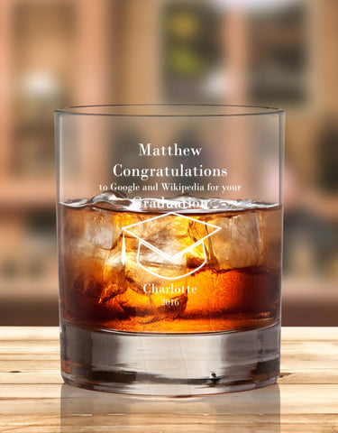 Personalised Humorous Glasses For Graduation With Help Of Google & Wikipedia