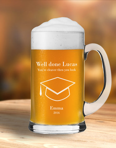 Personalised Humorous Glasses For Graduation For Cleaverness