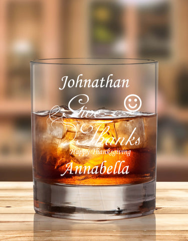 Personalised Thanks Giving Glass