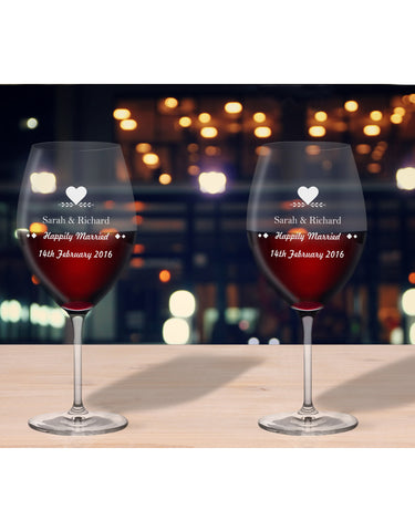 Personalised Glasses Anniversary And Date