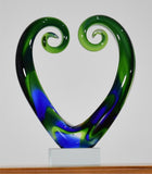 Personalised Koru Heart Green Blue 15 cm