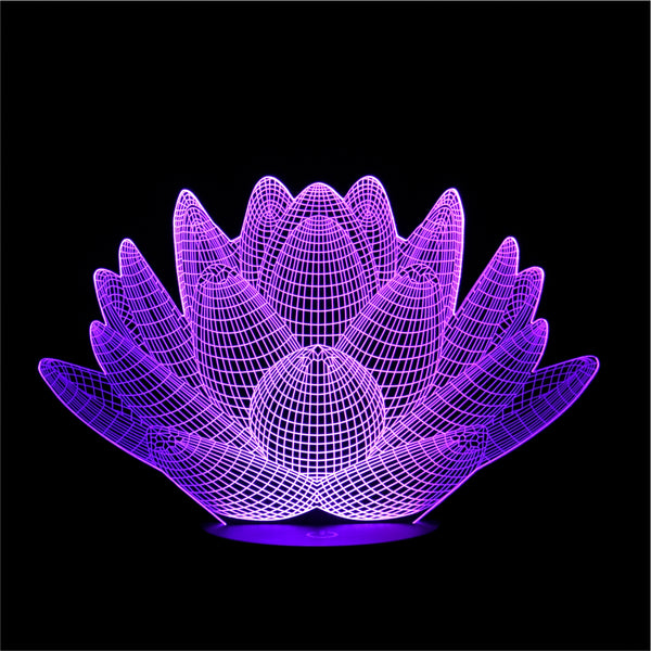 3D Lotus Night Light