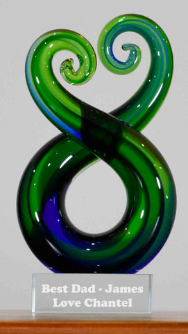 Personalised Koru Pair Green Blue 15 cm