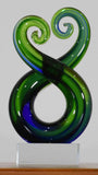 Personalised Koru Pair Green Blue 15 cm