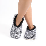 Sploshies - Women's Extra Large Velvet Leopard Black Foot Covering Slipper