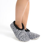 Sploshies - Women's Extra Large Velvet Leopard Black Foot Covering Slipper