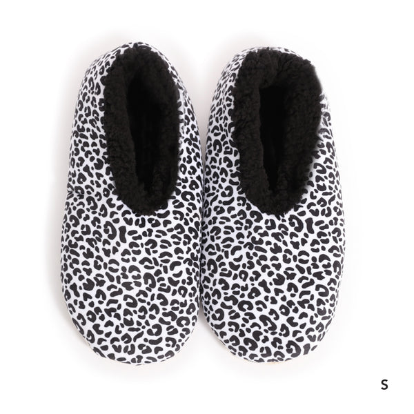 Sploshies - Women's Large Velvet Leopard Black Foot Covering Slipper