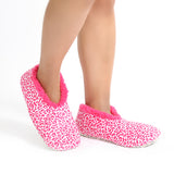 Sploshies - Women's Large Velvet Leopard Pink Foot Covering Slipper