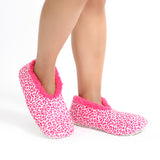 Sploshies - Women's Extra Large Velvet Leopard Pink Foot Covering Slipper