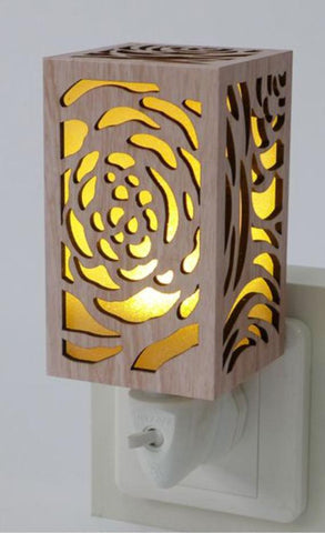 Rosebud Wood Night Light