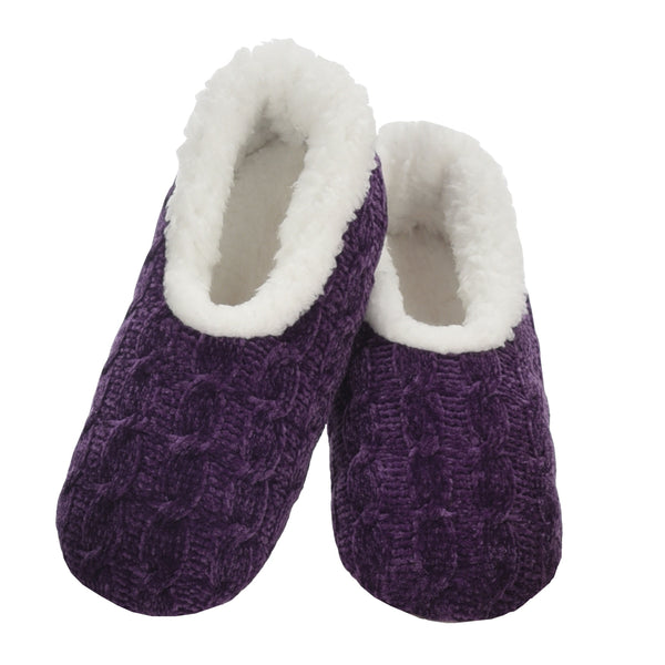 Slumbies - Women's Large Jeweltone Chenille Purple Foot Covering