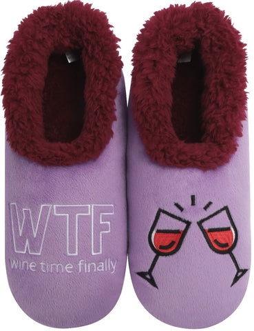 Slumbies - Women's Small Pairables Wine Time Finally Foot Covering