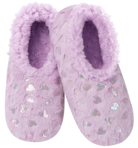 Slumbies - Women's Small Soft Heart Lavender Foot Covering