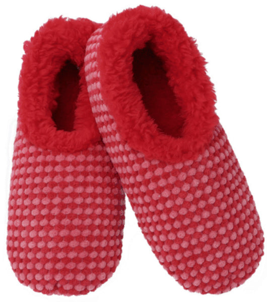 Slumbies - Women's Medium Two Tone Soft Dots Red Foot Covering